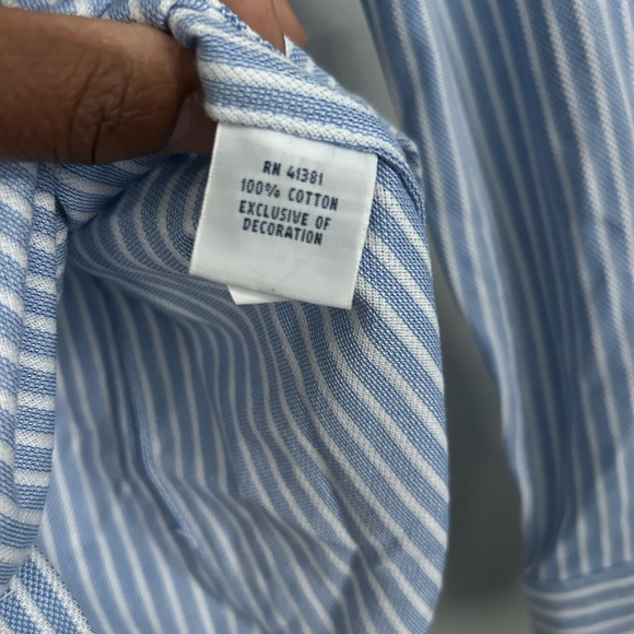 Ralph Lauren Knit Oxford Blue White Striped Size Small - Picture 7 of 8